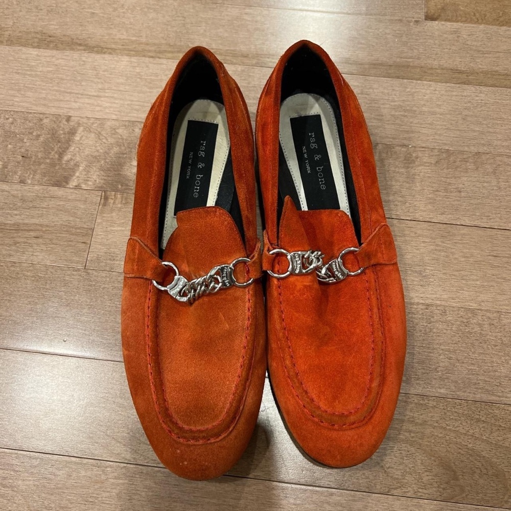Rag & bone orange rust loafers